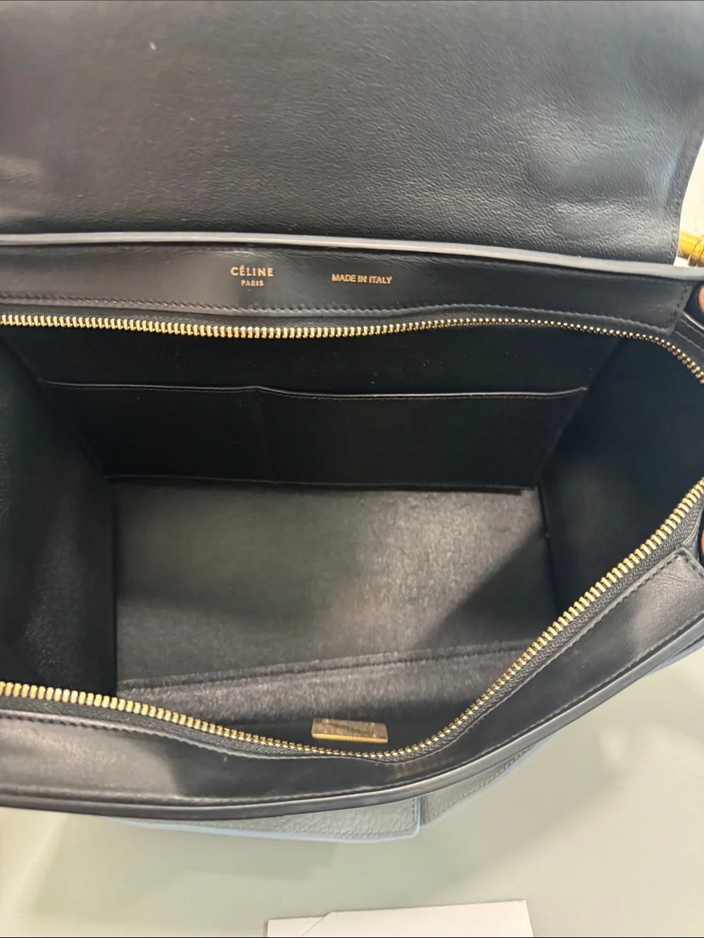 Celine Tricolor Trapeze with Gold Hardware
